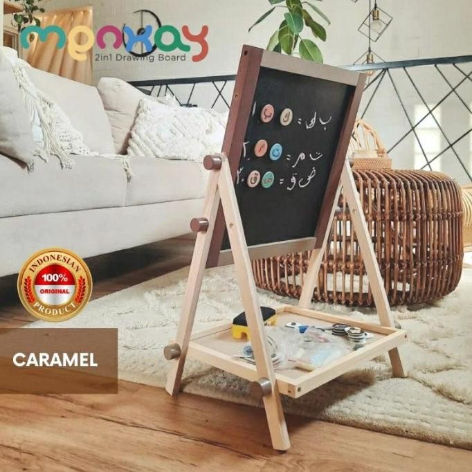 

Terlaris MenKay 2 in 1 Drawing Board | Papan Tulis Anak Dapat Kapur & Spidol COD
