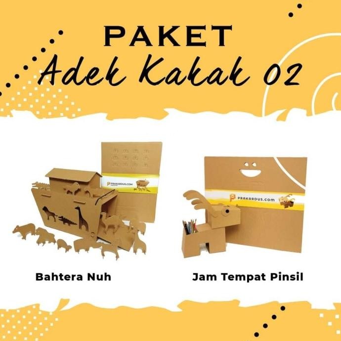 

Terlaris PAKET 02 Mainan edukasi PRAKARDUS kardus anak kreatif (2 in 1) COD