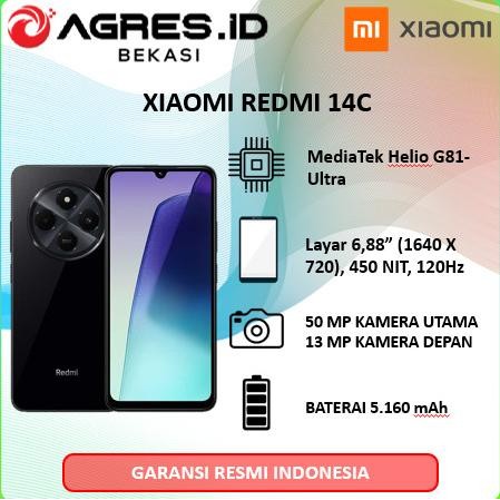 

BLUE- XIAOMI REDMI 14C RAM 6GB/8GB ROM 128GB/256GB MIDNIGHT BLACK & STARRY BLUE