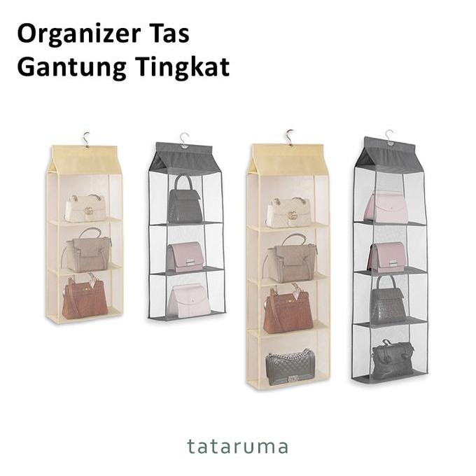 

kurru - organizer gantung penyimpanan tas multi lapis tiga dimensi 3d termurah