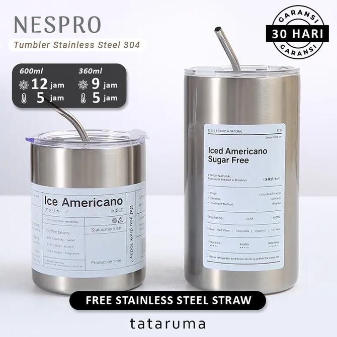 

nespro -tumblr stainless steel 304 estetik kedap tahan panas dingin termurah