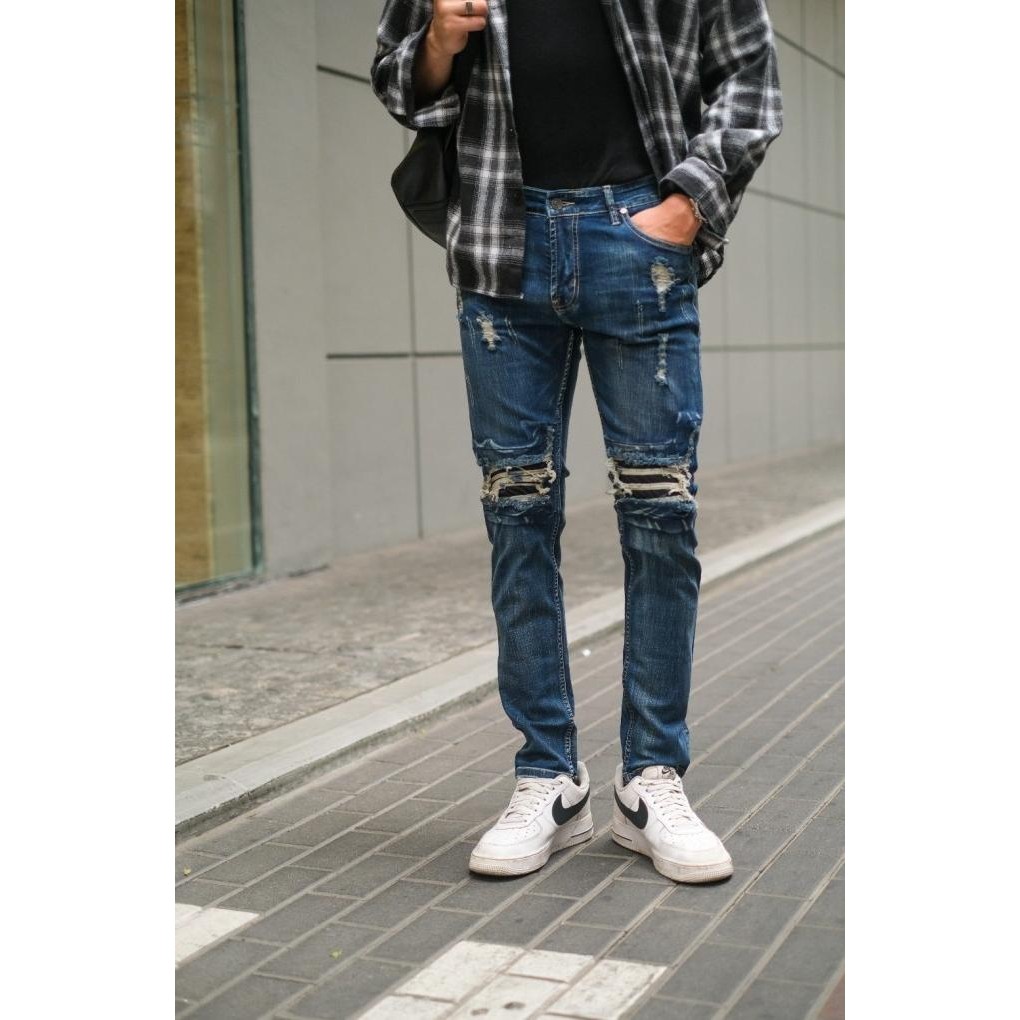 

BLUE- WEIRD JEANS -BLUE FALLEN- CELANA JEANS PRIA SKINY SLIMFIT STRETCH