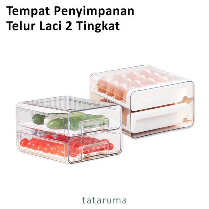 

korumi - laci food storage 2 tingkat dengan saringan/tempat telur termurah