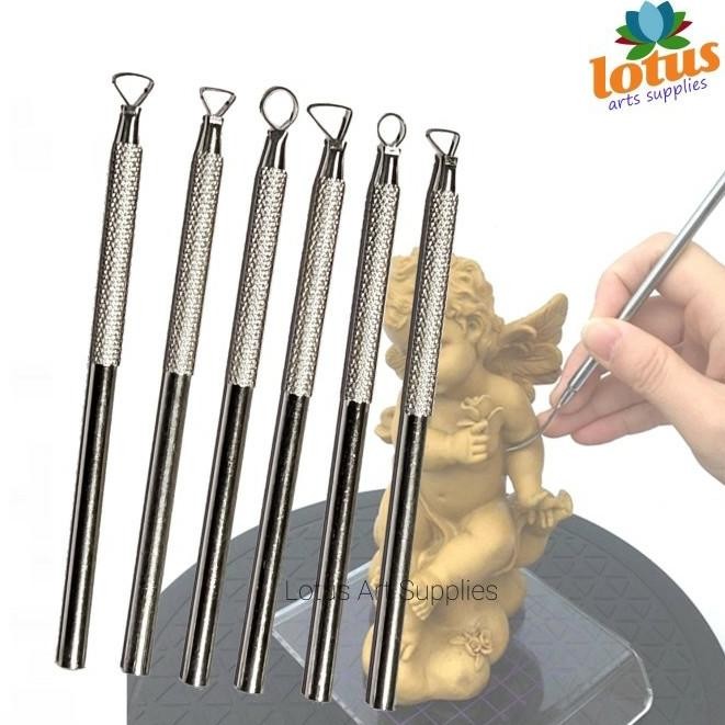 

Terlaris Aluminum Modelling Sculpture Pottery Clay Tools Set 6 Alat Ukir Pahat COD