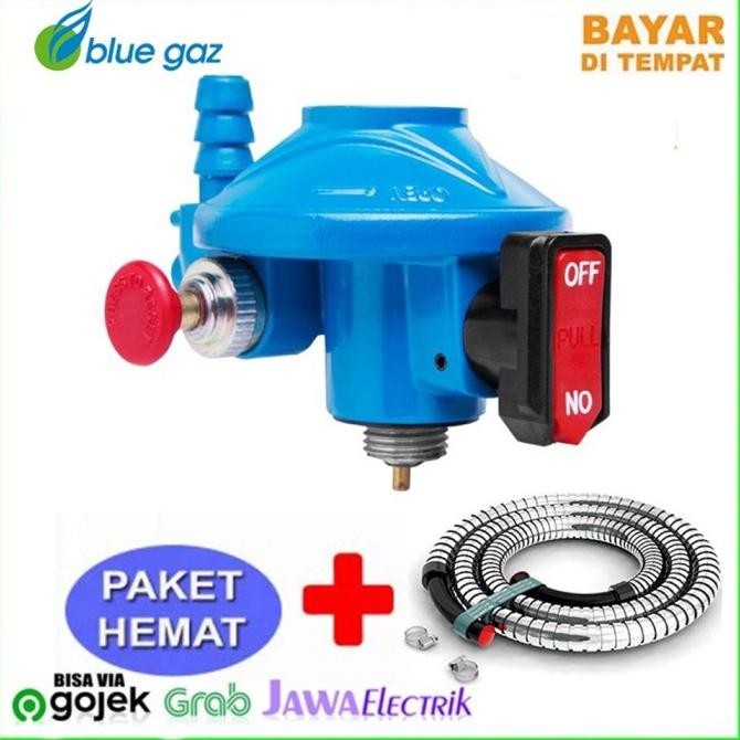 

BLUE- PAKET KOMPLIT REGULATOR GAS BLUE GAZ + SELANG 1.8 METER 2 PC CLAMP OKE