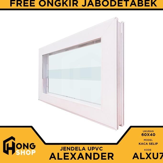 Jendela UPVC Alexander 60x40 Kaca Selip / Loster Ventilasi Boven