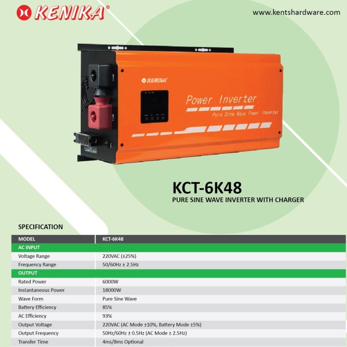 TERMURAH - Kenika Solar Inverter Pure Sinewave 6000watt DC48V KCT-6K48