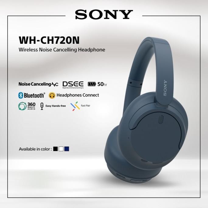 

BLUE- SONY WH-CH720N BLUE WIRELESS NOISE CANCELLING HEADPHONE / CH720N