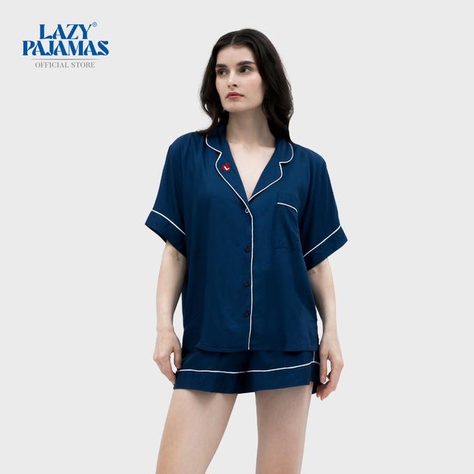 

BLUE- LAZY CLASSIC PAJAMAS SET - NAVY BLUE