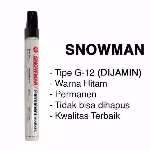 

Terbaru Spidol Snowman Permanent Marker G-12 Harga 1 Pcs Hitam