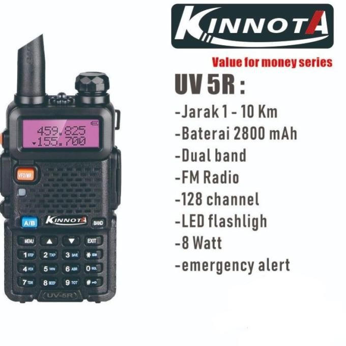 Walkie Talkie HT Kinnota UV 5R Dual band 8 watt