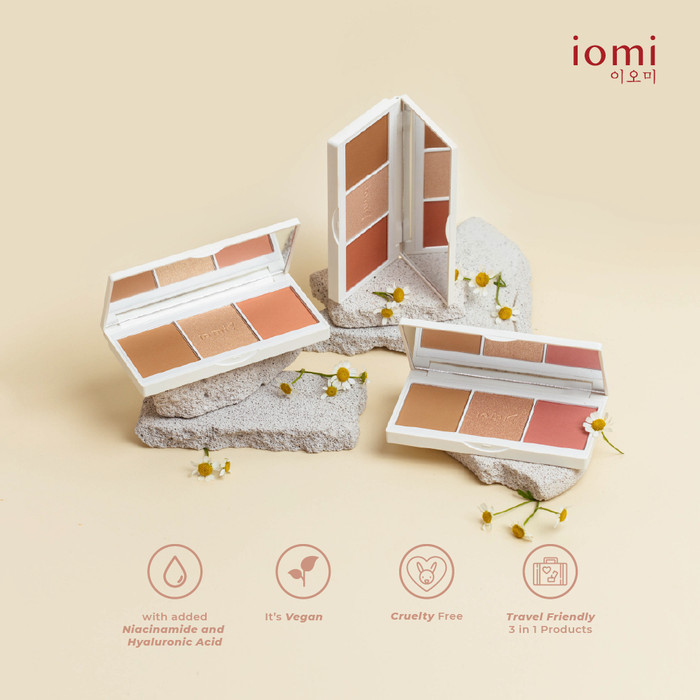 Iomi 3in1 Face Palette (Bronzer, Highlighter & Blush) - Malibu Night