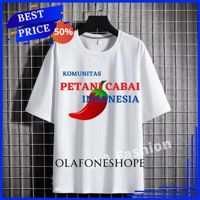 KAOS KOMUNITAS KAOS PETANI CABAI INDONESIA / PETANI CABE /ATASAN DISTRO PETANI MUDA BY OLAFONESHOPE 