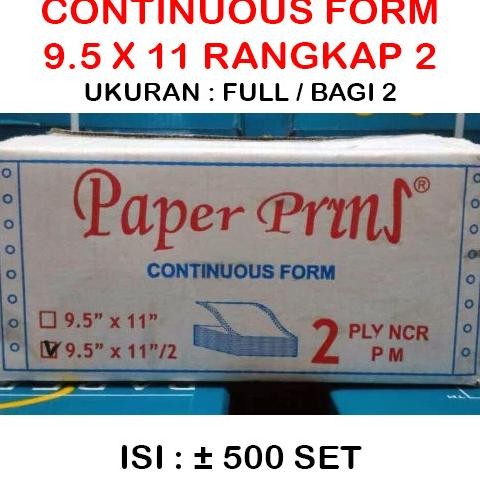 

BEBAS ONGKIR - Continuous Form Paper Print 9x11 2 ply