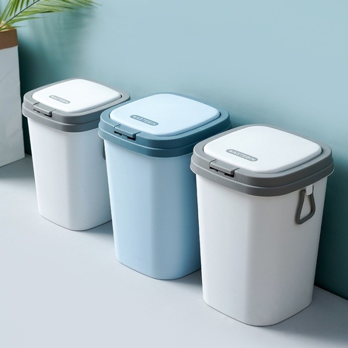 TEMPAT SAMPAH 2 WARNA KOTAK SAMPAH TERTUTUP TONG SAMPAH DAPUR KAMAR TEMPAT SAMPAH MINIMALIS