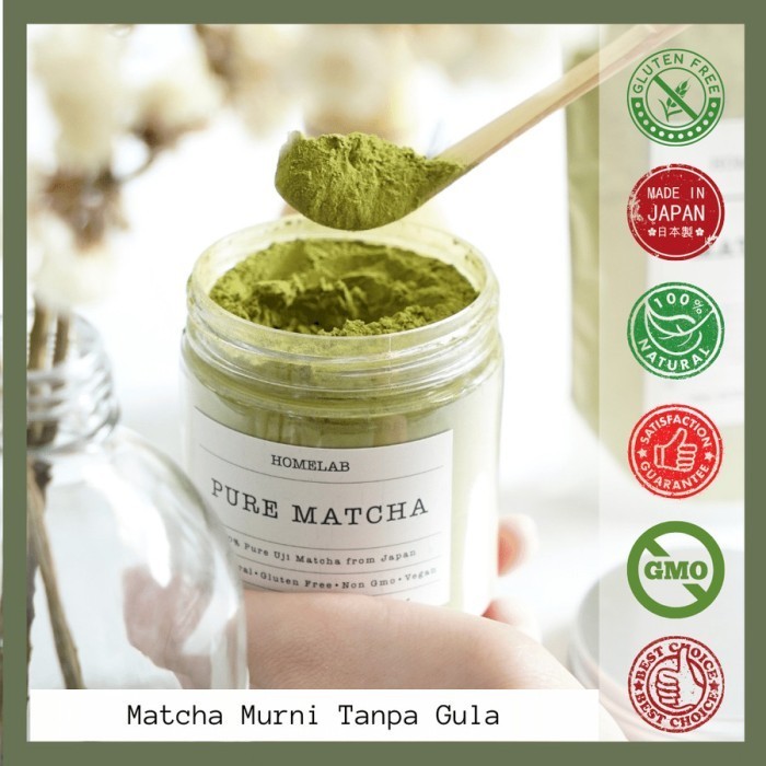 

Homelab 100% Pure Uji Matcha Japan - Mr M Market Bubuk Matcha Premium Grade - Toples and Pouch Ready