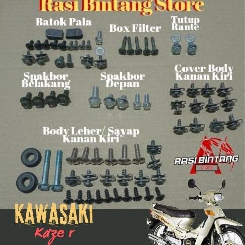 Baut - Baut Fullset Body Kawasaki Kaze R 2002 Baut Kawasaki Kaze R Baut Kaze R 2002