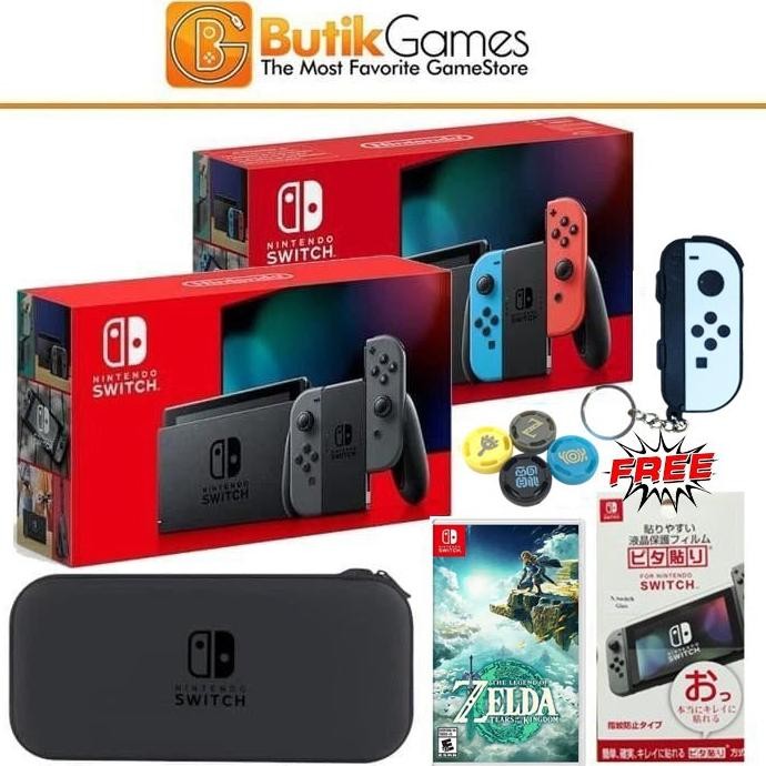 Switch - Nintendo Switch Console New Model V2 Bundle Game