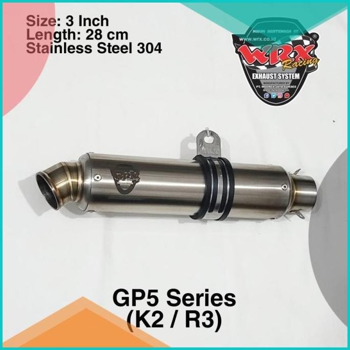 Knalpot Silincer WRX GP5 K2 SS 28cm 50mm 53mm 55mm 11OKTZ4 sparepart