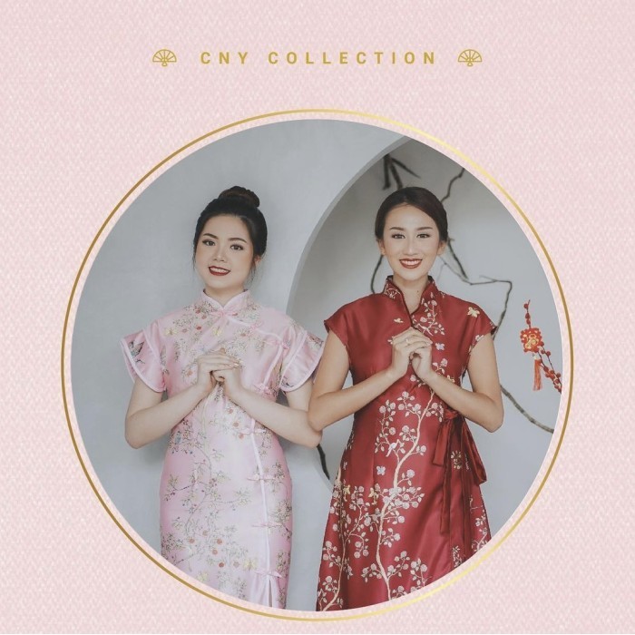 Meno - Cheongsam Modern Baju Imlek Wanita Warna Merah