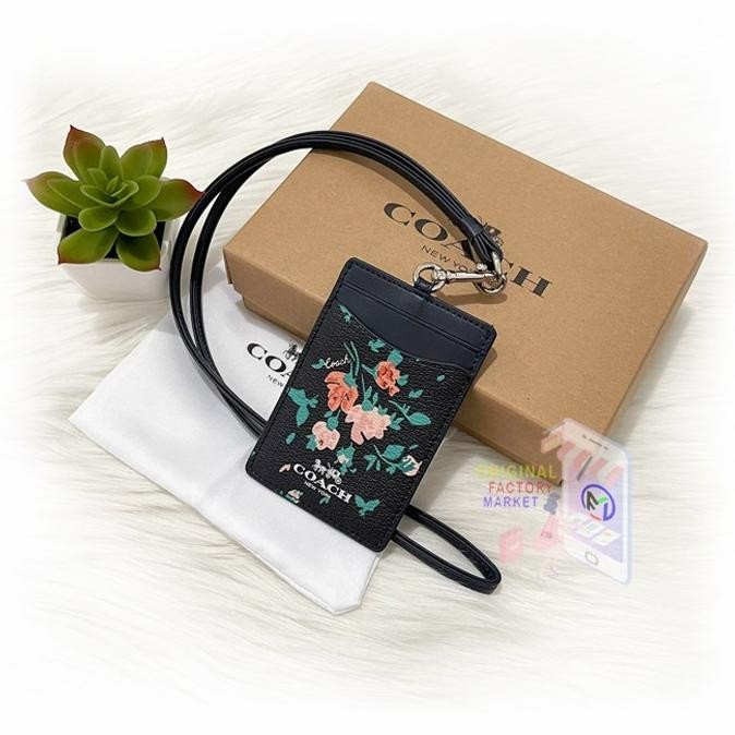 

TERBARU - LANYARD COC 91792 Midnight Black with ROSE BOUQUET PRINT LANYARD ID