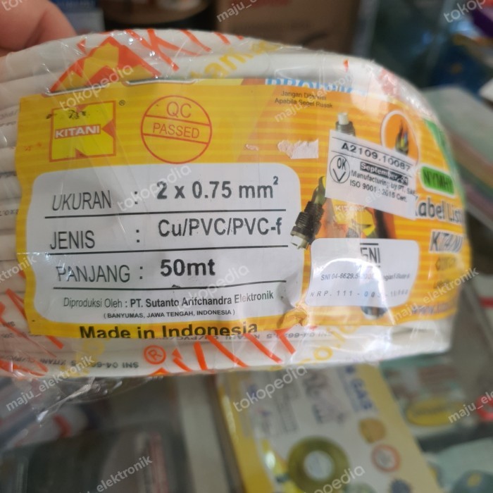 Kabel Kitani 2X0.75 50 Meter / Kabel Kitani Serabut 20.75 50 Meter