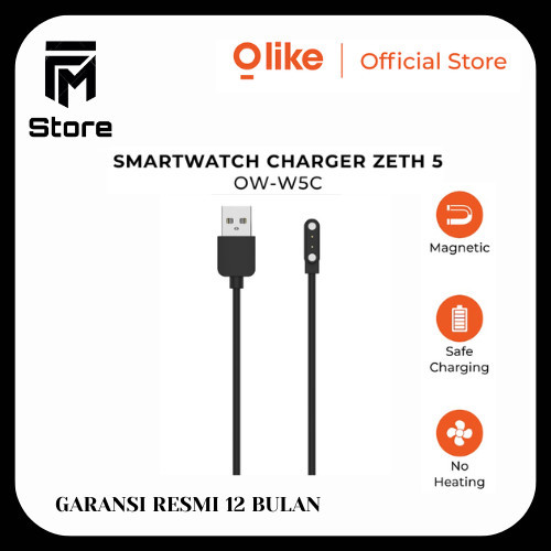 OLIKE OW-W5 & OW-W3 KABEL CHARGER 2 PIN ORIGINAL SMARTWATCH MAGNET