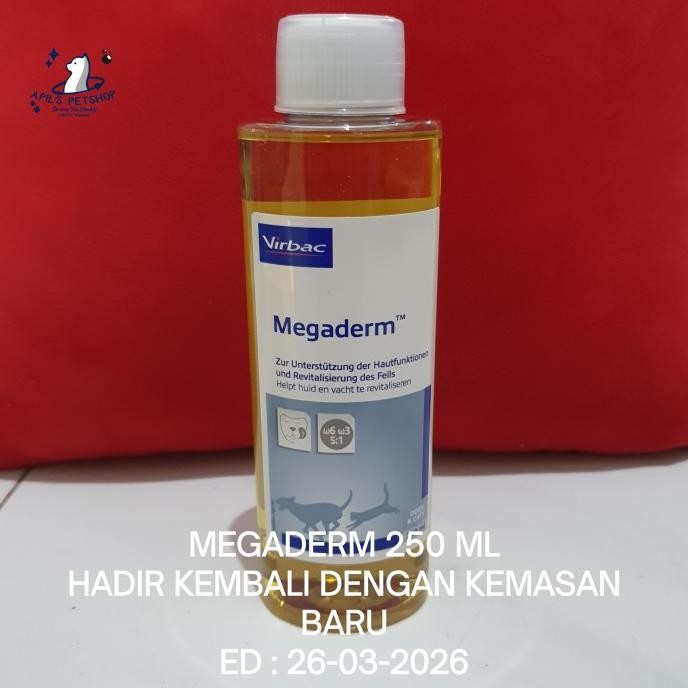 TERBARU - VIRBAC MEGADERM BOTOL 250 ML - VITAMIN UNTUK BULU KUCING DAN ANJING
