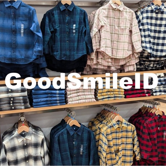 NEW KIDS Kemeja Flannel Kotak Lengan Panjang Remaja Anak Laki Perempuan Baju Atasan JASTIP UNIQLO
