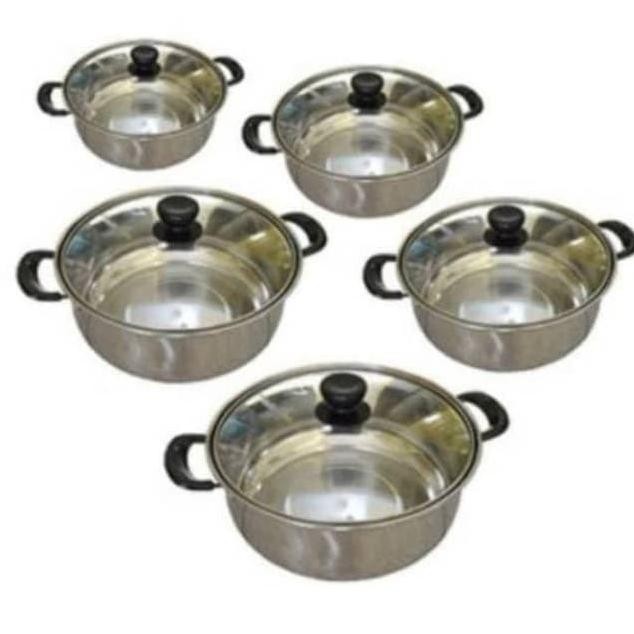 Panci Set 5 Susun Tutup Kaca / Panci Set 5 Stainless Steel