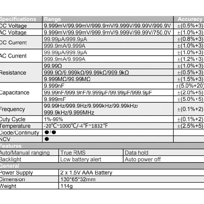 AVOMETER DIGITAL ZOTEK ZT111 - MULTITESTER DIGITAL ZT111 ORIGINAL