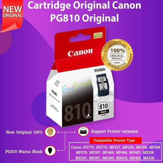 CARTRIDGE TINTA CANON PG810 PG-810 BLACK PRINTER IP2770 IP2772 MP237