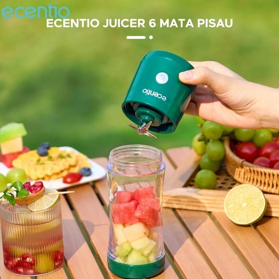 ExclusiveEcentio Blender Chopper Ni Portable R Kaca Gelas Kecil Bumbu Kapsul Jus Buah 6 Mata Tanpa S