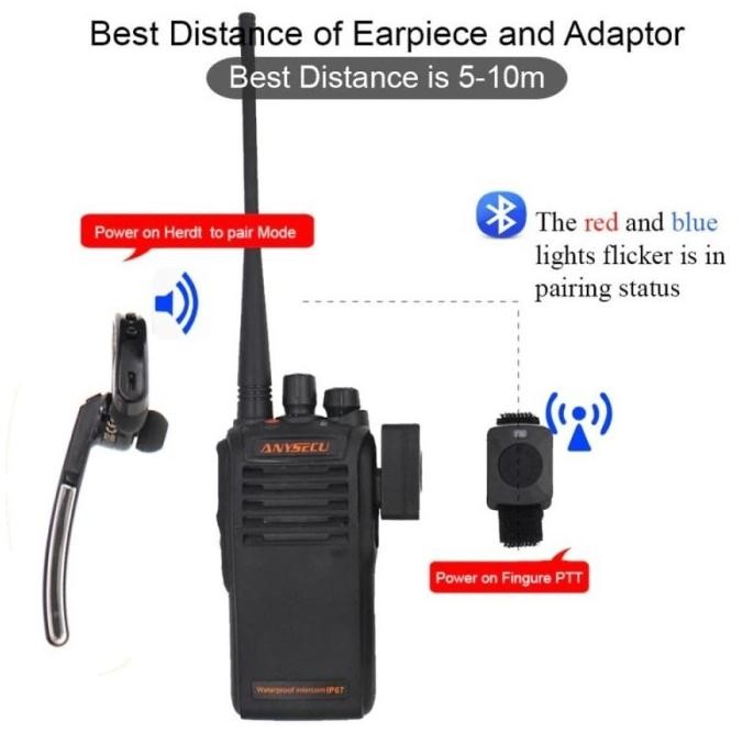 Headset Bluetooth HT Walkie Talkie Earpiece Earpiece Radio BTHD1
