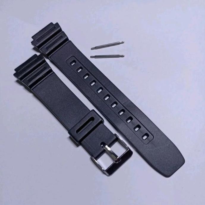 STRAP TALI JAM CASIO WR-100M WR100-M WR100M LUG 18MM WARNA HITAM FREE