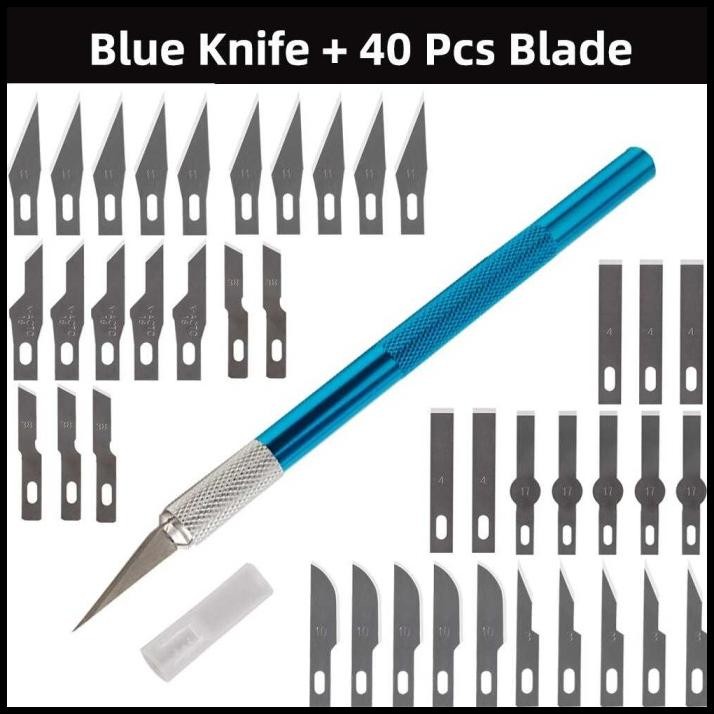 

40 In 1 Set Pisau Ukir Seni Carving Art Knife Cutter Blade