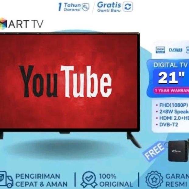 FLASH SALE SMART TV 21 INCH FULL LAYAR , TV DIGITAL+ ANDROID BOX, BISA UNTUK NONTON YOUTUBE, NETFLIX