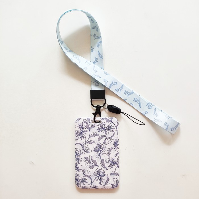 

Sale Id Card Holder Name Tag Lanyard / Kalung Kartu Bunga Flower Elegant