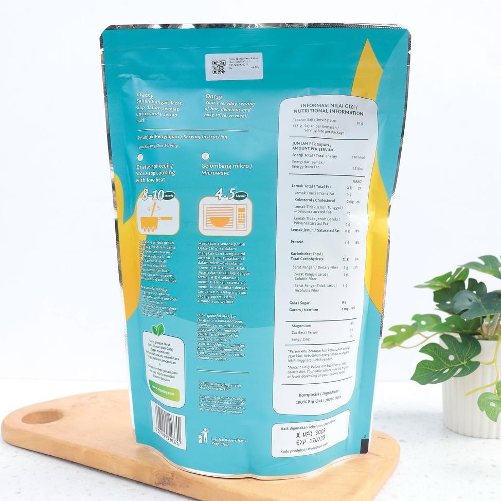 

500G Gluten Free Rolled Oats Oatmeal Utuh Bebas Gluten - Oatsy