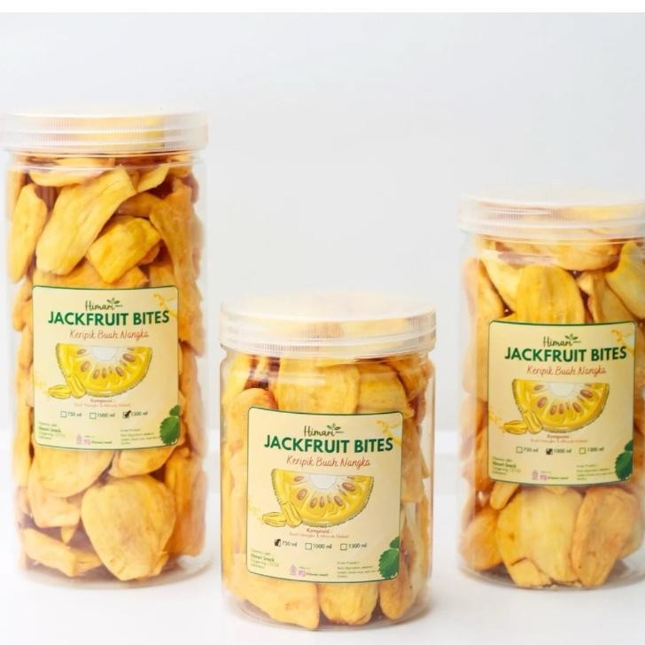 

Himari Keripik Buah Nangka Kering Produk Lokal Celan Sehat Kemasan Jar 1000-1300Ml