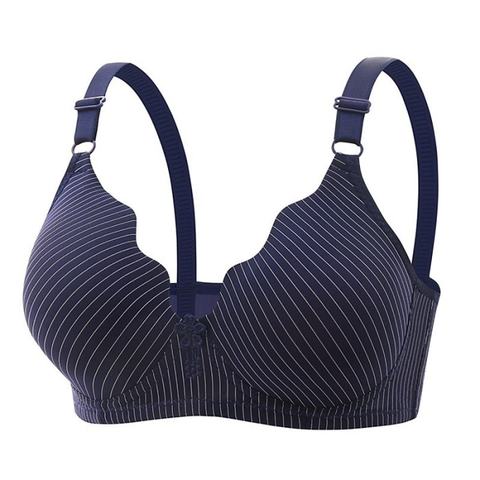 [TERMURAH DI SHOPEE] BR1553 BRA BH CUP BUSA PREMIUM LEMBUT TALI ADJUST WANITA  - NAVY, 36 LA71