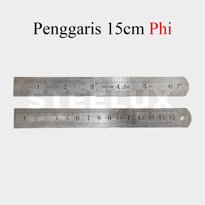 

Penggaris Besi 15cm Phi Stainless Steel Ruler 150mm Mistar Alat Ukur