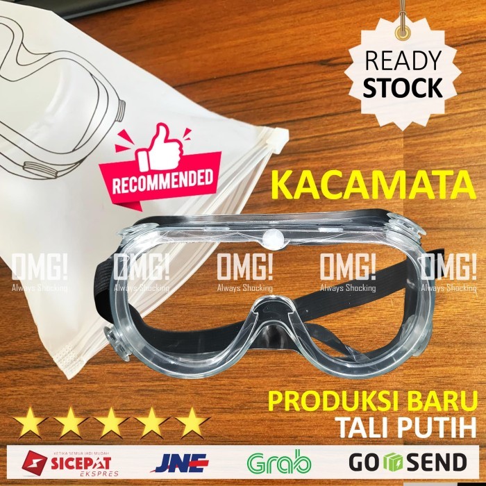 PROMO Kacamata APD MEDIS anti virus corona covid dengan karet fleksibel Termurah