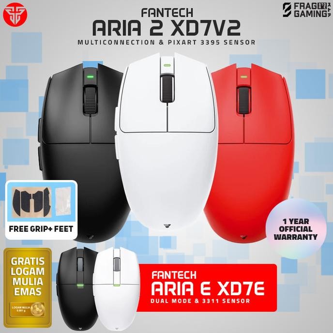 NEW Fantech Aria 2 / II 8K XD7V2P Pro / Aria E Lightweight Gaming Mouse Aria2 AriaII XD7 V2P Wireles