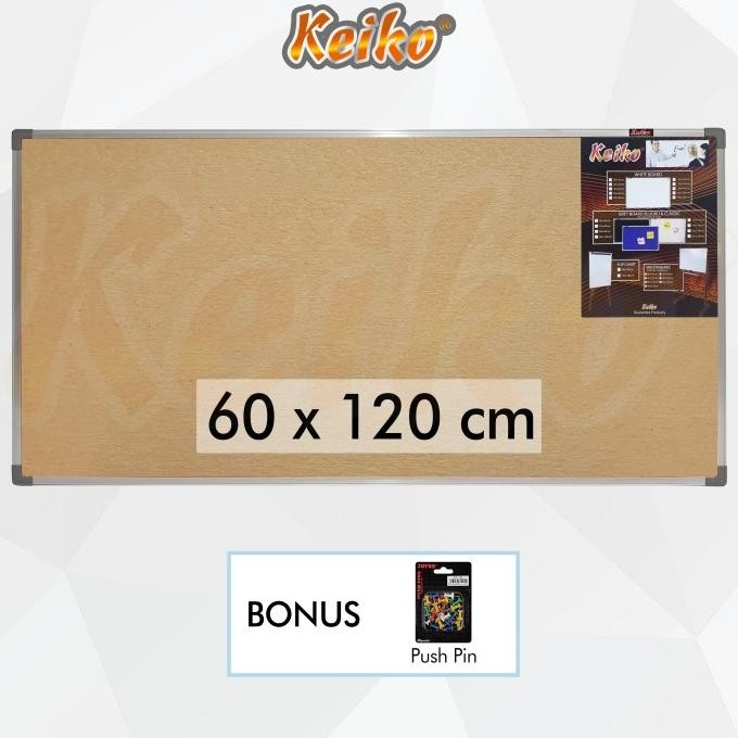 

TERMURAH - Softboard Cork Pin Board / Papan Mading Gantung Keiko 60 x 120 cm