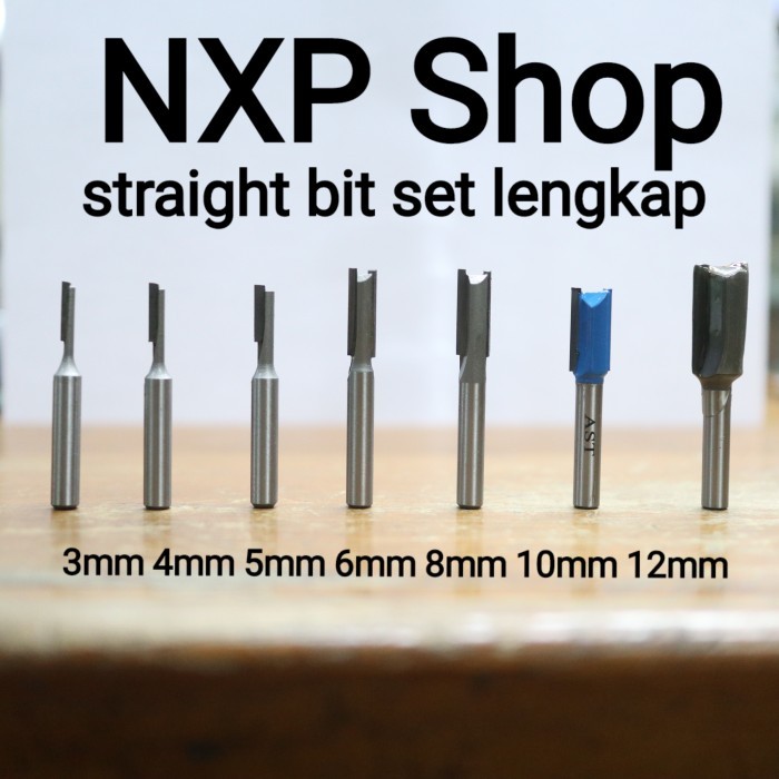 mata router profil kayu lurus set pengkap straight bit set router bits