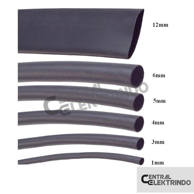 Diskon Selongsong Bakar Heat Shrink Tube Selang Isolasi Bakar 5m Hitam Besar