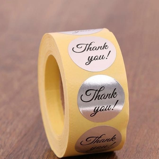 Terlaris Sticker 1 Roll 500Pc Stiker Label Thank You For Your Order Pvc Gold