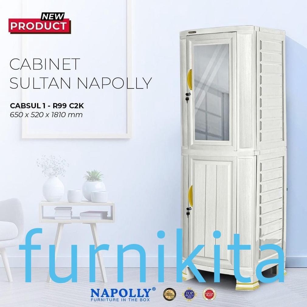 LEMARI PLASTIK NAPOLLY 1 PINTU  CABINET SULTAN FULL RAK