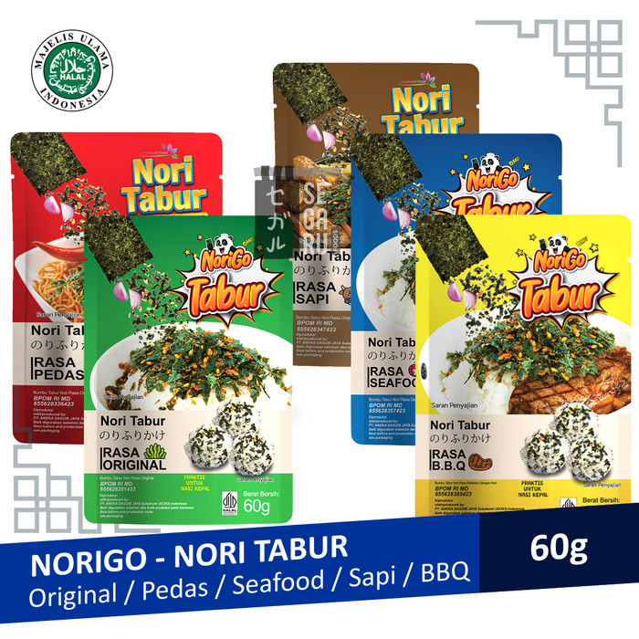 

Norigo Nori Tabur Abon Nori Rumput Laut Panggang 60G
